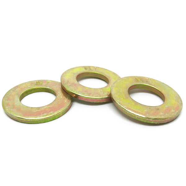 3/8" SAE Grade 8 Flat Washers Zinc Yellow