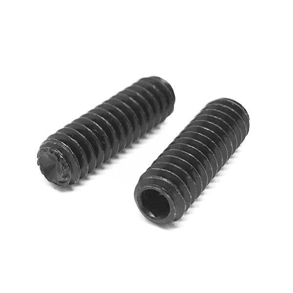 M3-0.5x8 Class 45H Knurled Cup Point Allen Socket Set Screws Black Oxide