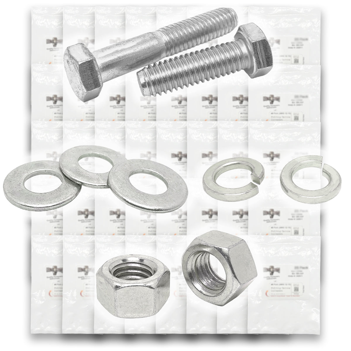 1/4"-20 Coarse 18-8 Stainless Steel Hex Cap Screws, Nuts, & Washers - 1148 PCS