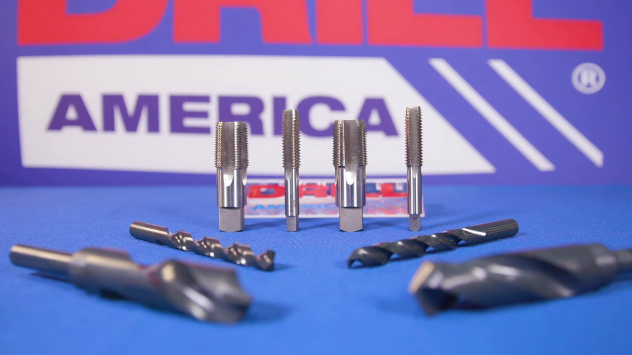 1/4" Carbon Steel NPT Pipe Tap and 7/16" HSS Drill Bit Kit