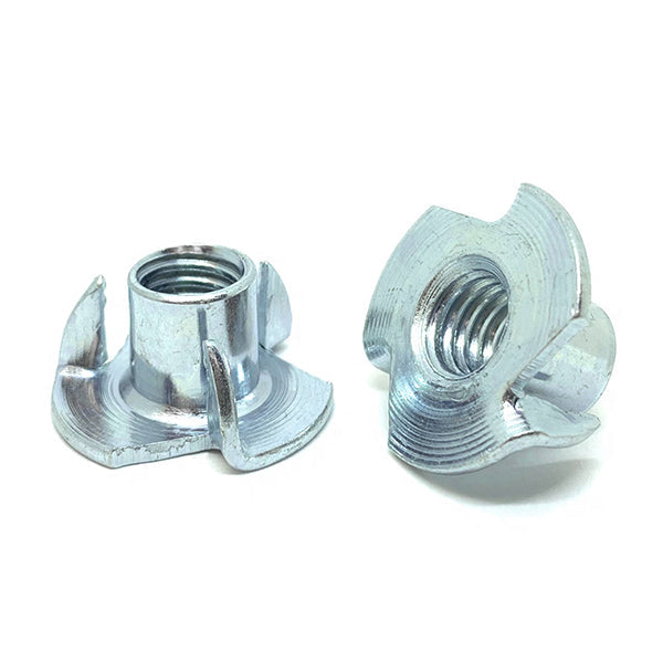 #6-32x1/4" Steel 3 Prong T Nuts Zinc Clear
