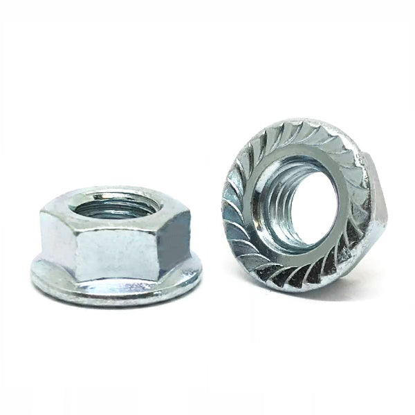#6-32 Case Hard Steel Serrated Hex Flange Lock Nuts Zinc