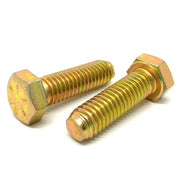 7/16-20x1" Hex Head Cap Screws Grade 8 USA Zinc Yellow