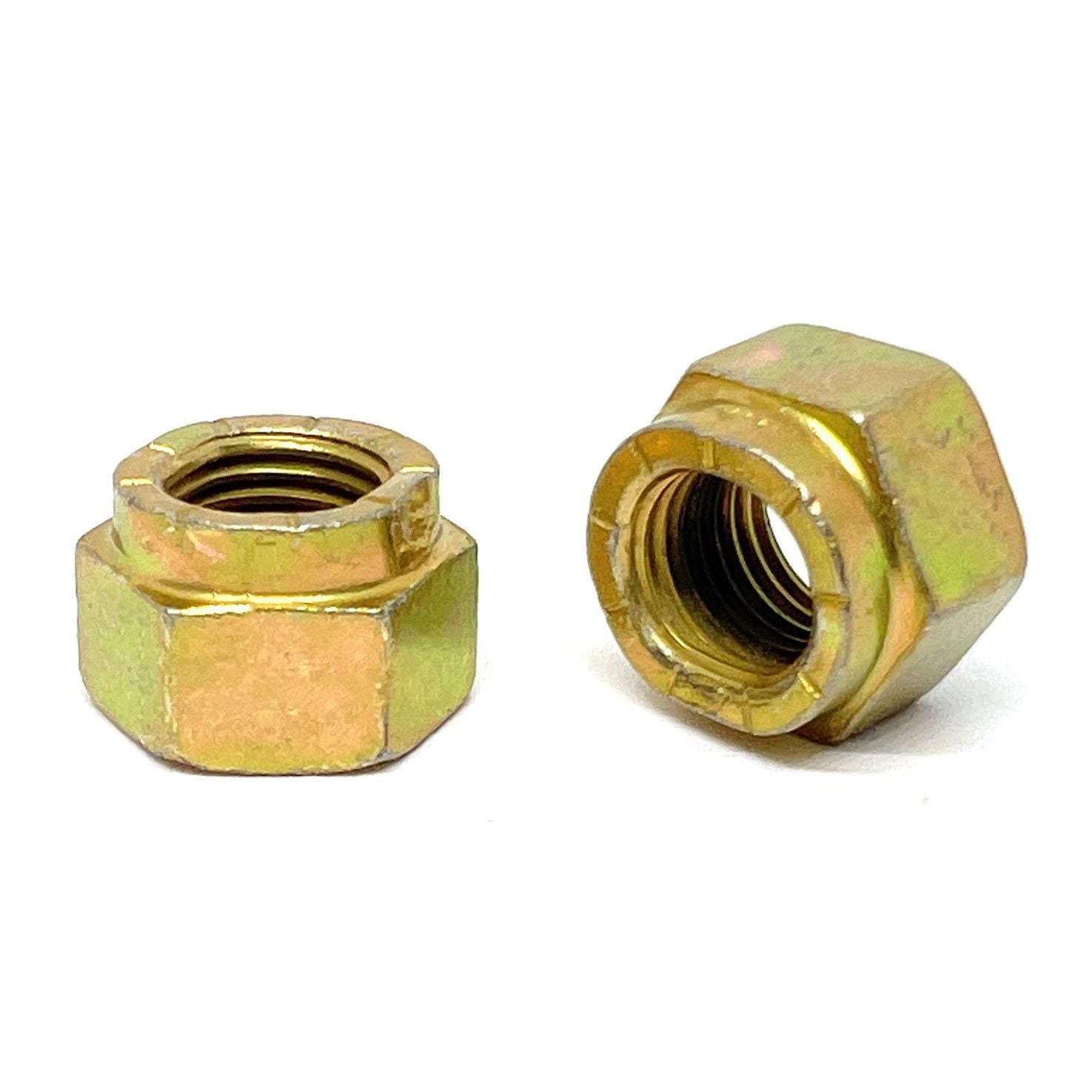1/2"-20 Grade L-9 Hex Collar Locknuts USA Zinc Yellow