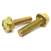 3/8-16x1"  Grade 5 Serrated Hex Flange Bolts Zinc Yellow
